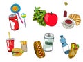 Fast food icon set Royalty Free Stock Photo