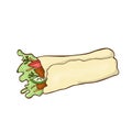 Fast food kebab icon vector cartoon handdrawn