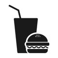 Fast food icon Vector icon.hamburger and soda icons isolated on white background. vector illustration Royalty Free Stock Photo