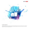 Fast Food Icon - Watercolor Background Royalty Free Stock Photo
