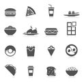 Fast Food Icons Black Royalty Free Stock Photo