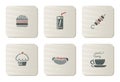 Fast food icons | Cardboard series Royalty Free Stock Photo