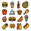 Fast food icons Royalty Free Stock Photo