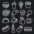 Fast food icons Royalty Free Stock Photo