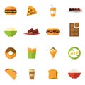 Fast Food Icons Set Royalty Free Stock Photo