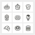 Fast food icons set