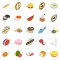 Fast food icons set, isometric style Royalty Free Stock Photo