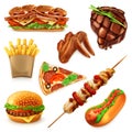 Fast food icons Royalty Free Stock Photo