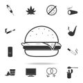 Fast Food iconSet of Human weakness and Addiction element icon. Premium quality graphic design. Signs, outline symbols collection Royalty Free Stock Photo