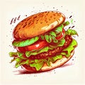 Fast food illustrations Royalty Free Stock Photo