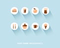 Fast food infographic with flat icons set Royalty Free Stock Photo