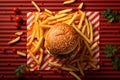 fast food junk food hamburger burger tasty fat not good beef meat, French fries, unhealthy enjoy relax, eat speed Royalty Free Stock Photo