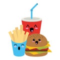 Fast food kawaii cartoon