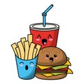 Fast food kawaii cartoon