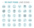 Fast Food Line Icons Royalty Free Stock Photo