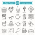 Fast Food Line Icons Royalty Free Stock Photo