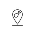 Fast food location pin line icon