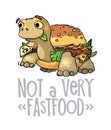 Fast food lover t-shirt design with cute turtle