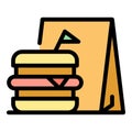 Fast food lunch icon vector flat Royalty Free Stock Photo