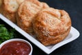 Many chicken puffs, pattie pastries, popular bakery snacks Kerala Indian Royalty Free Stock Photo