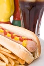 Fast food meal with hotdog Royalty Free Stock Photo