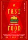 Fast food menu design template vectror Royalty Free Stock Photo
