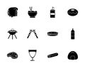 Fast food menu icons set silhouette Royalty Free Stock Photo