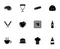 Fast food menu icons set silhouette Royalty Free Stock Photo