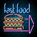 Fast food neon advertising sign