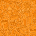 Fast Food Orange Seamless Pattern