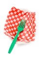 Fast food paper tray and fork Royalty Free Stock Photo