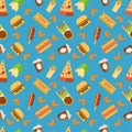 Fast food pattern vector illustration.