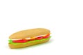 Fast food. A plastic hamburger. Isolated. White background Royalty Free Stock Photo