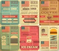 Fast food posters collection Royalty Free Stock Photo