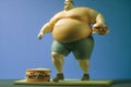 fast food problem of being overweight. Improper diet, junk food, unhealthy habits. Overweight problem, fat people, big