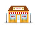 Fast food restaurant building icon.