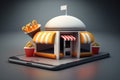 Fast food restaurant, home delivery. Generative AI