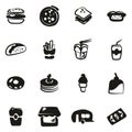 Fast Food Restaurant Icons Freehand Fill