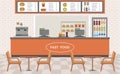 Fast food restaurant interior. Royalty Free Stock Photo