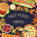 Fast food restaurant menu Royalty Free Stock Photo