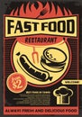 Fast food restaurant promotional menu pamphlet