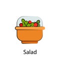 fast food salad outline icon. Element of food illustration icon. Signs and symbols can be used for web, logo, mobile app, UI, UX