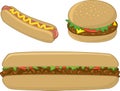 Fast Food Sandwiches and Hot Dog