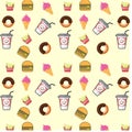 Fast food. Seamless background