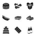 Fast food set icons in black style. Big collection of fast food vector symbol stock illustration Royalty Free Stock Photo