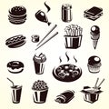 Fast food set. Vector Royalty Free Stock Photo