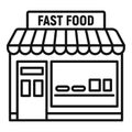 Fast food shop icon, outline style Royalty Free Stock Photo