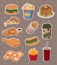 Fast food stickers Royalty Free Stock Photo