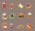 Fast food stickers Royalty Free Stock Photo