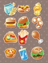 Fast food stickers Royalty Free Stock Photo